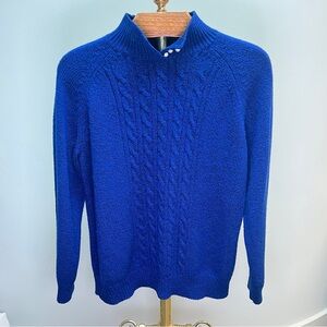 Women’s Karen Scott Royal Blue Cable Knit Mock Neck Sweater sz L